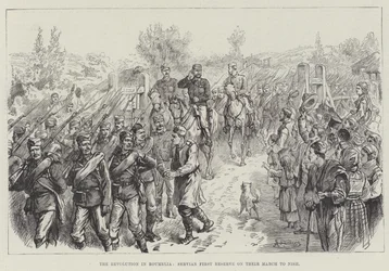 Die Revolution in Rumelien, Serbische Erste Reserve auf ihrem Marsch nach Nish